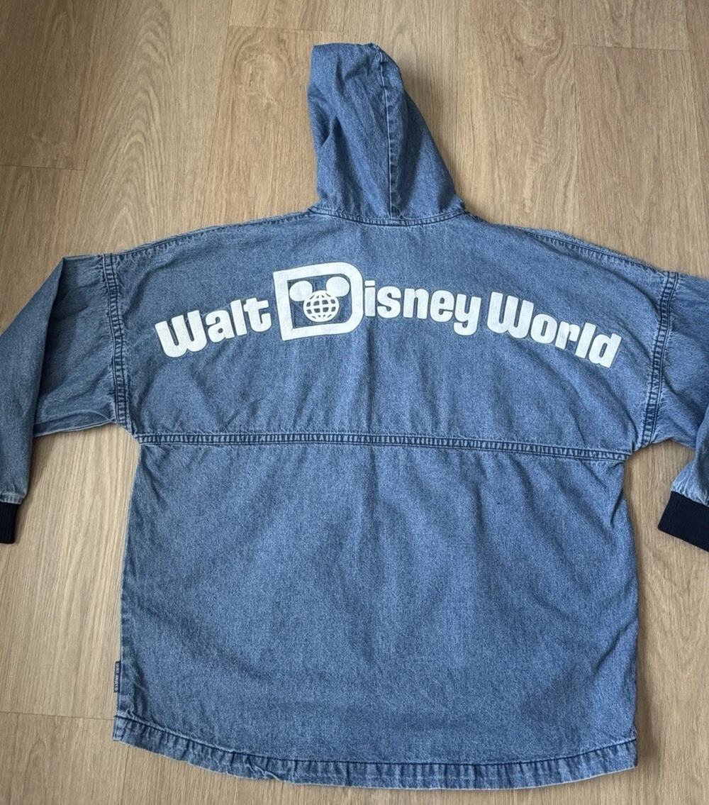 Walt Disney World Spirit Jersey Size Medium Denim Hoodie Pullover